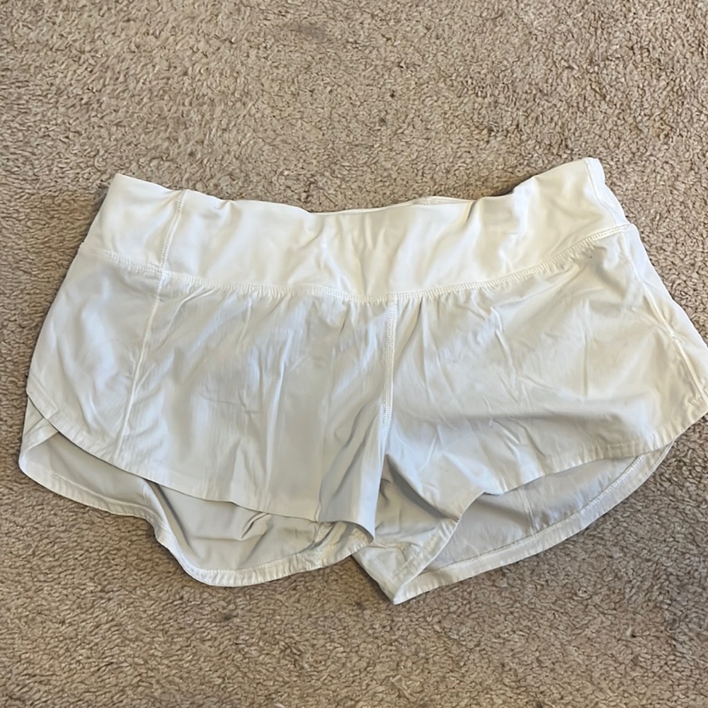 Women’s white Lululemon athletic shorts size 8